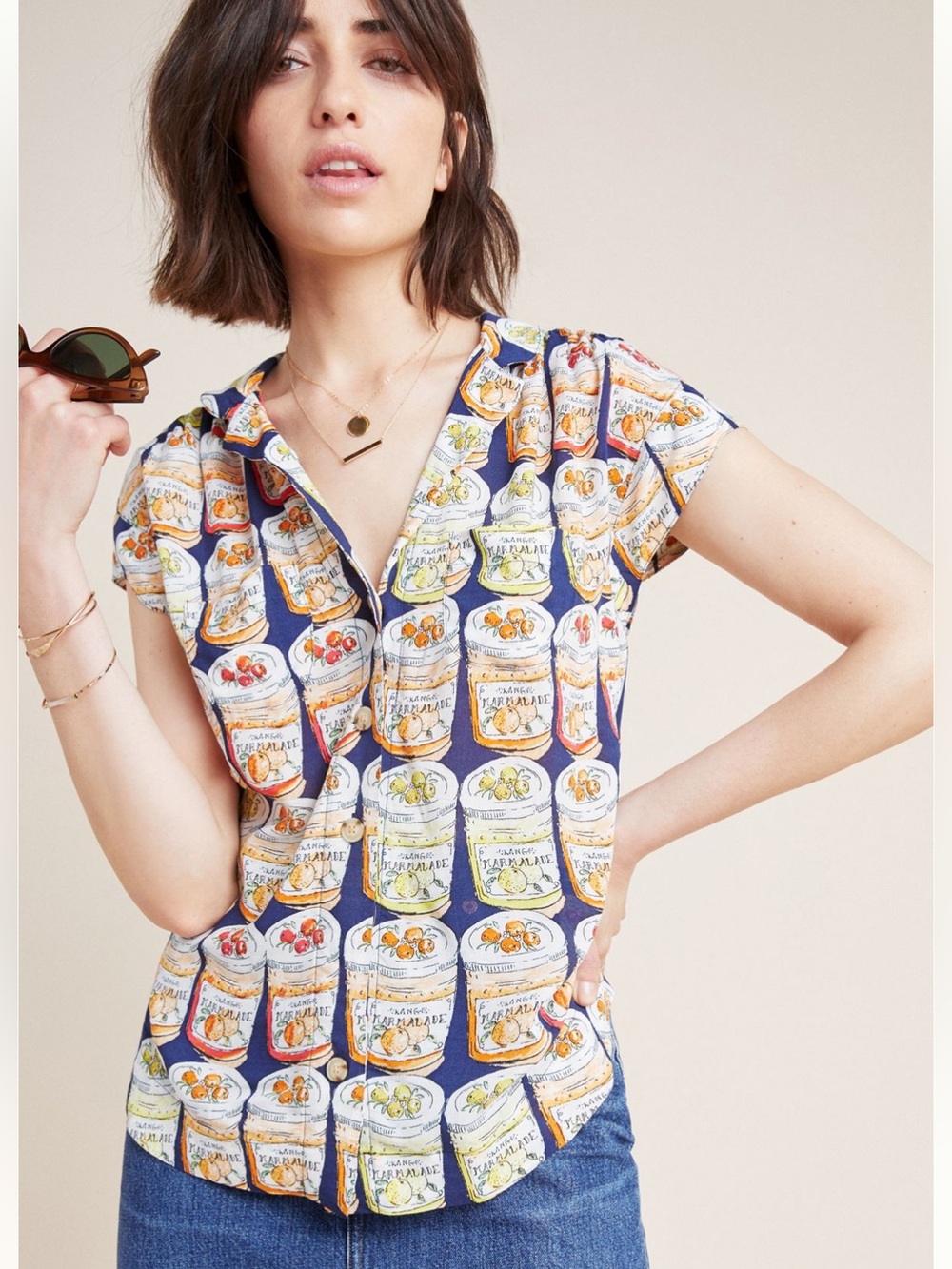 Anthropologie button down. Jelly jars. - Picture 3 of 5